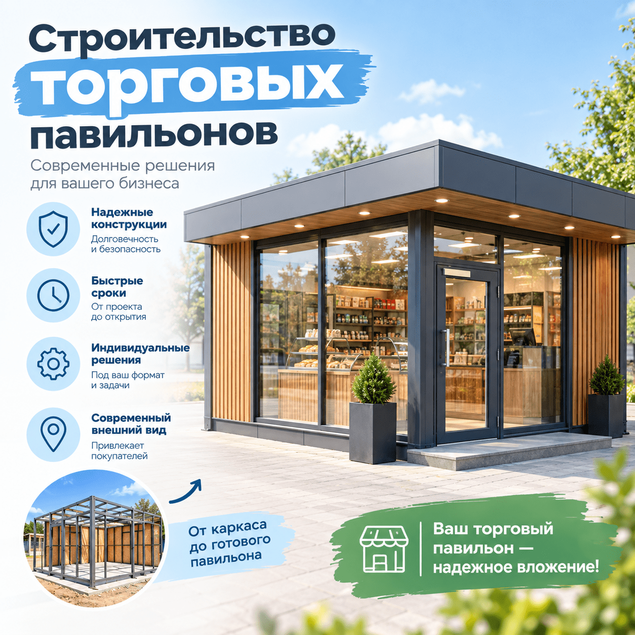 Строительство торговых павильонов